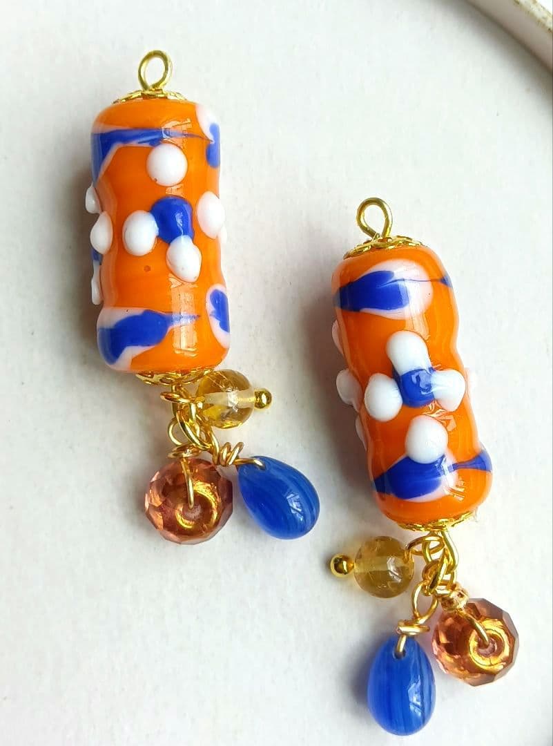 9248 Javaビーズ チェコビーズ ファントムシトリン パーツ