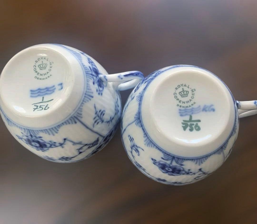 美品✨ロイヤルコペンハーゲン ハーフレースコーヒーカップ＆ソーサー2客