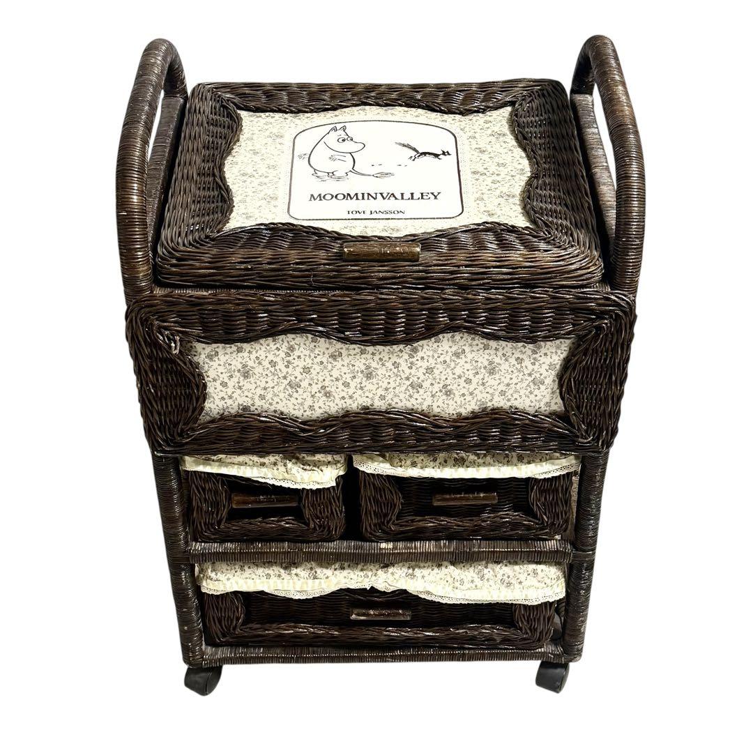 限定品 ムーミン公式 ラタン キャビネット 籐家具 北欧 カントリー風 チェスト