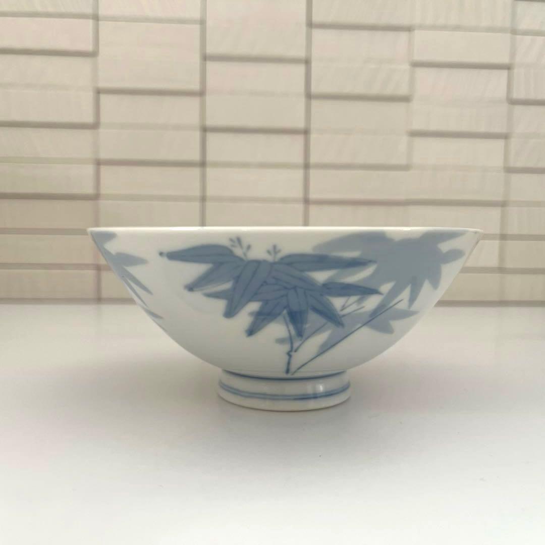 深川製磁 お碗揃 染付笹 飯碗 茶碗 レア