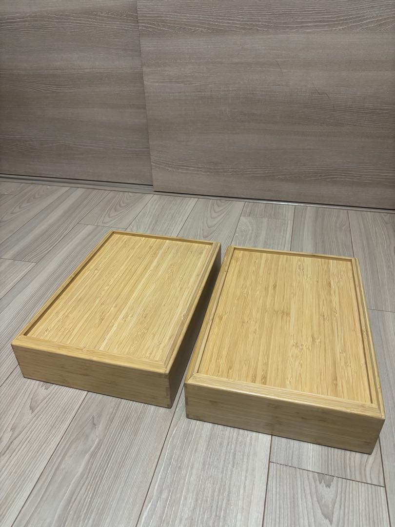 【無印】重なる竹材長方形ボックスシリーズ 8点セット