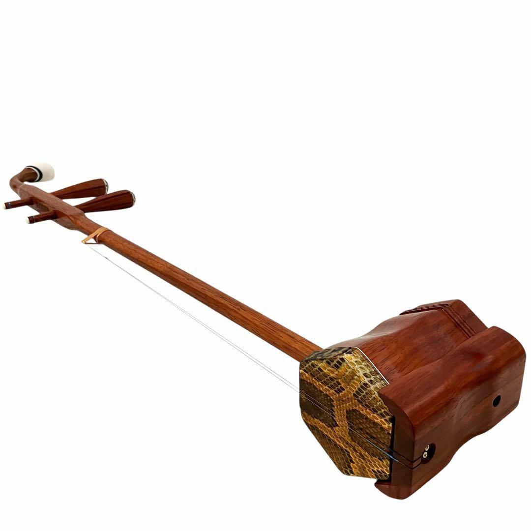 【新品】 蘇州二胡 紅木 胡弓 ヘビ皮 二胡 セミハードケース付き 弦楽器