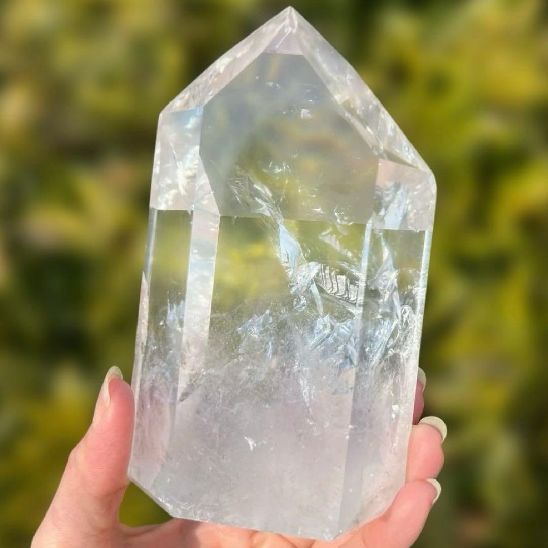 ✳️✨超極上の透明度と煌めき✨レインボー 水晶 ポイント 六角柱 天然石 原石
