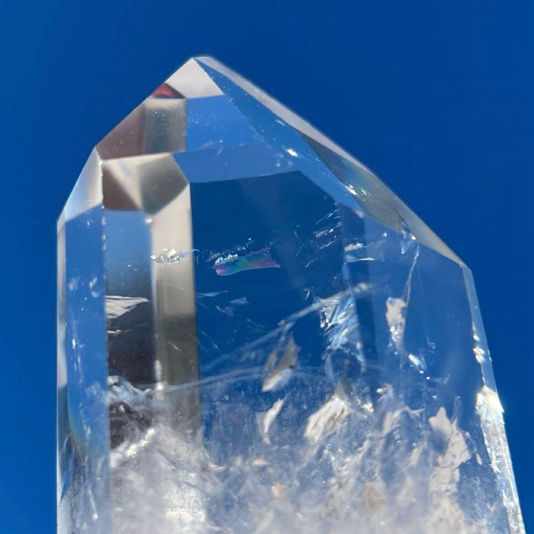 ✳️✨超極上の透明度と煌めき✨レインボー 水晶 ポイント 六角柱 天然石 原石
