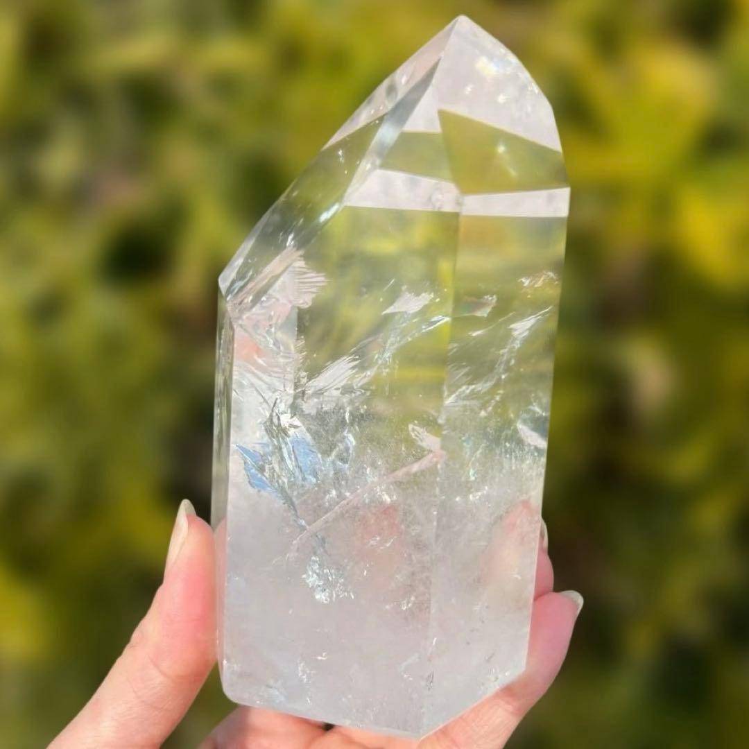✳️✨超極上の透明度と煌めき✨レインボー 水晶 ポイント 六角柱 天然石 原石