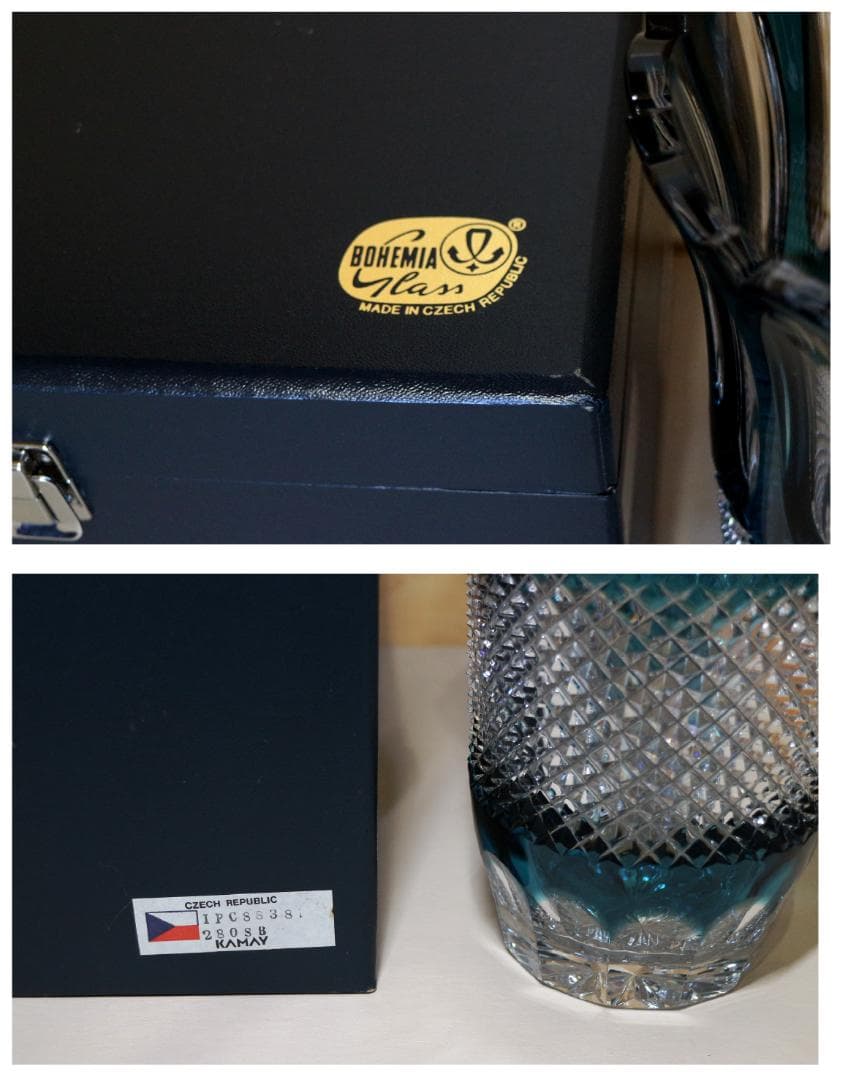 ボヘミアクリスタル 花瓶 HUND CUT 24％pbo チェコ