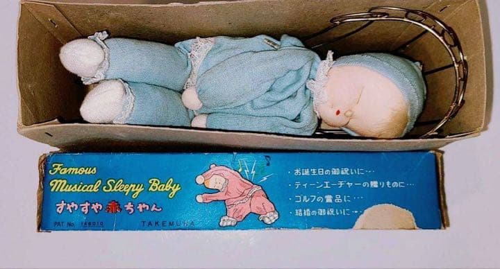 1968年製レア首振りオルゴールTAKEMURAこんにちは赤ちゃん動作確認済