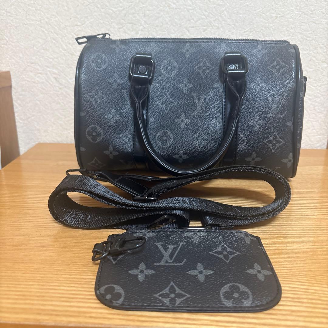 LOUIS VUITTON モノグラム柄黒/灰色ノベルティバック
