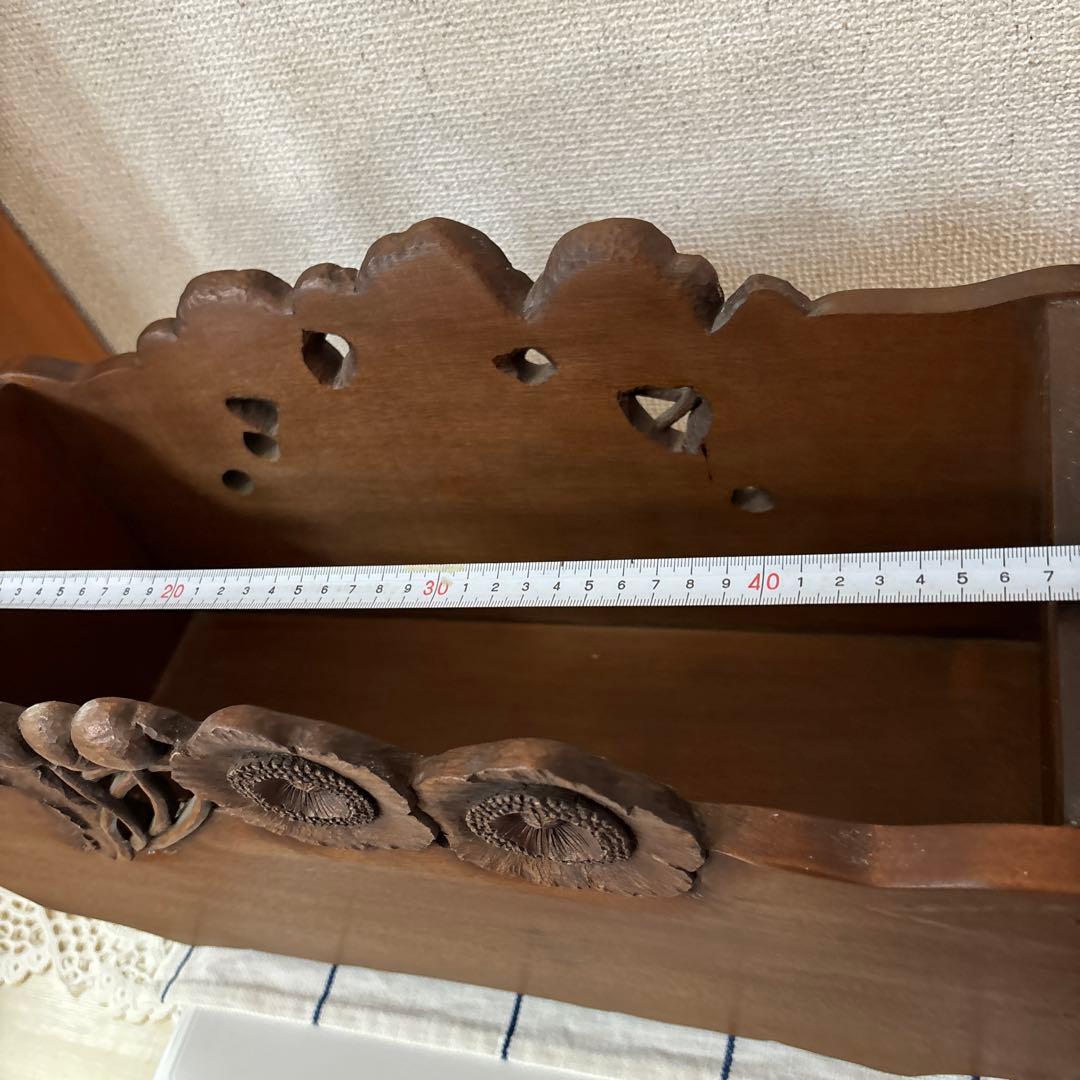 鎌倉彫マガジンラック　手作り作品　渡辺一生