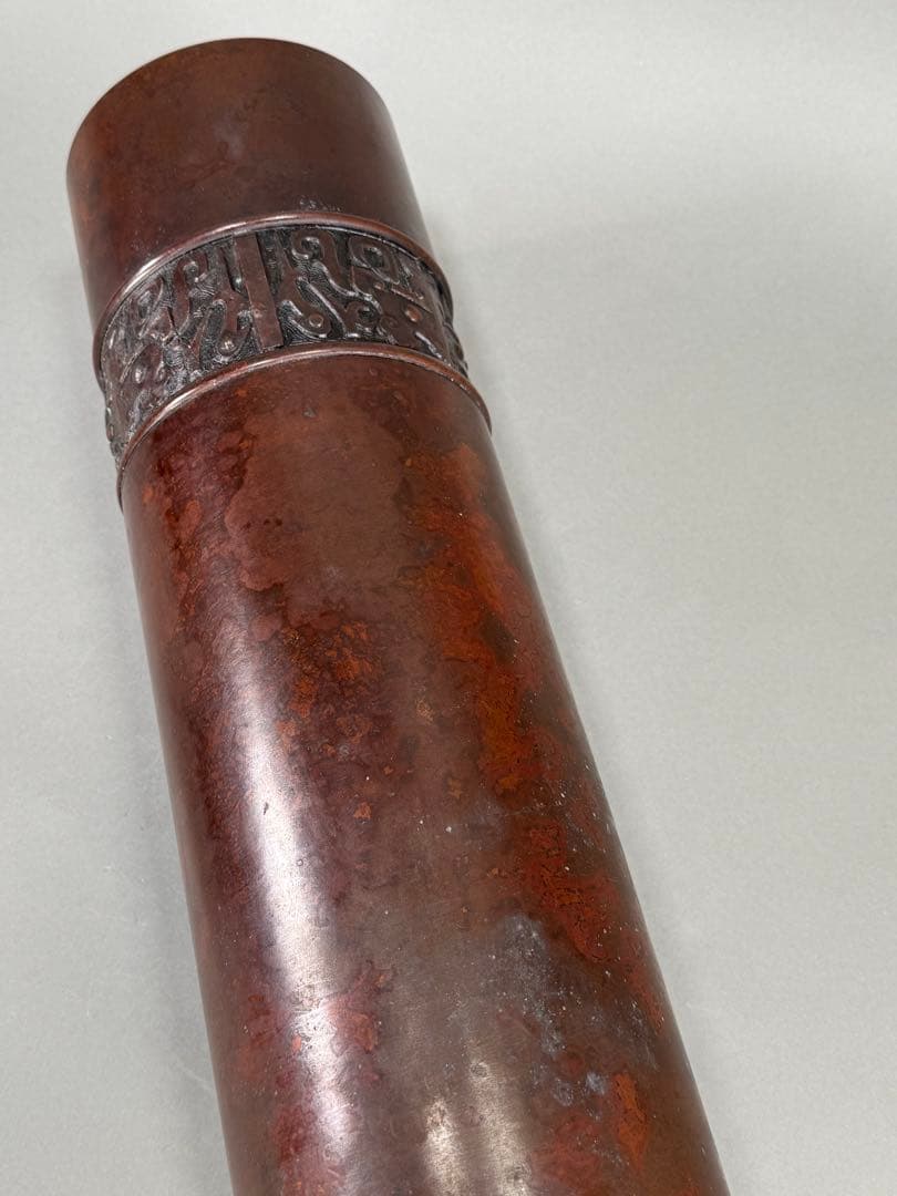 いけばな　池坊　銅鋳　唐銅花器　古流　未生流　龍生派　花瓶　花器高さ45.7cm