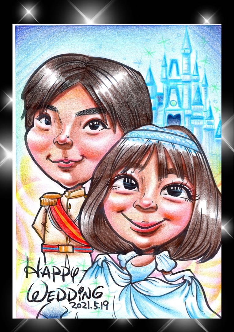 世界で1枚のオーダーメイド似顔絵☆ハイクオリティver★家族★送別