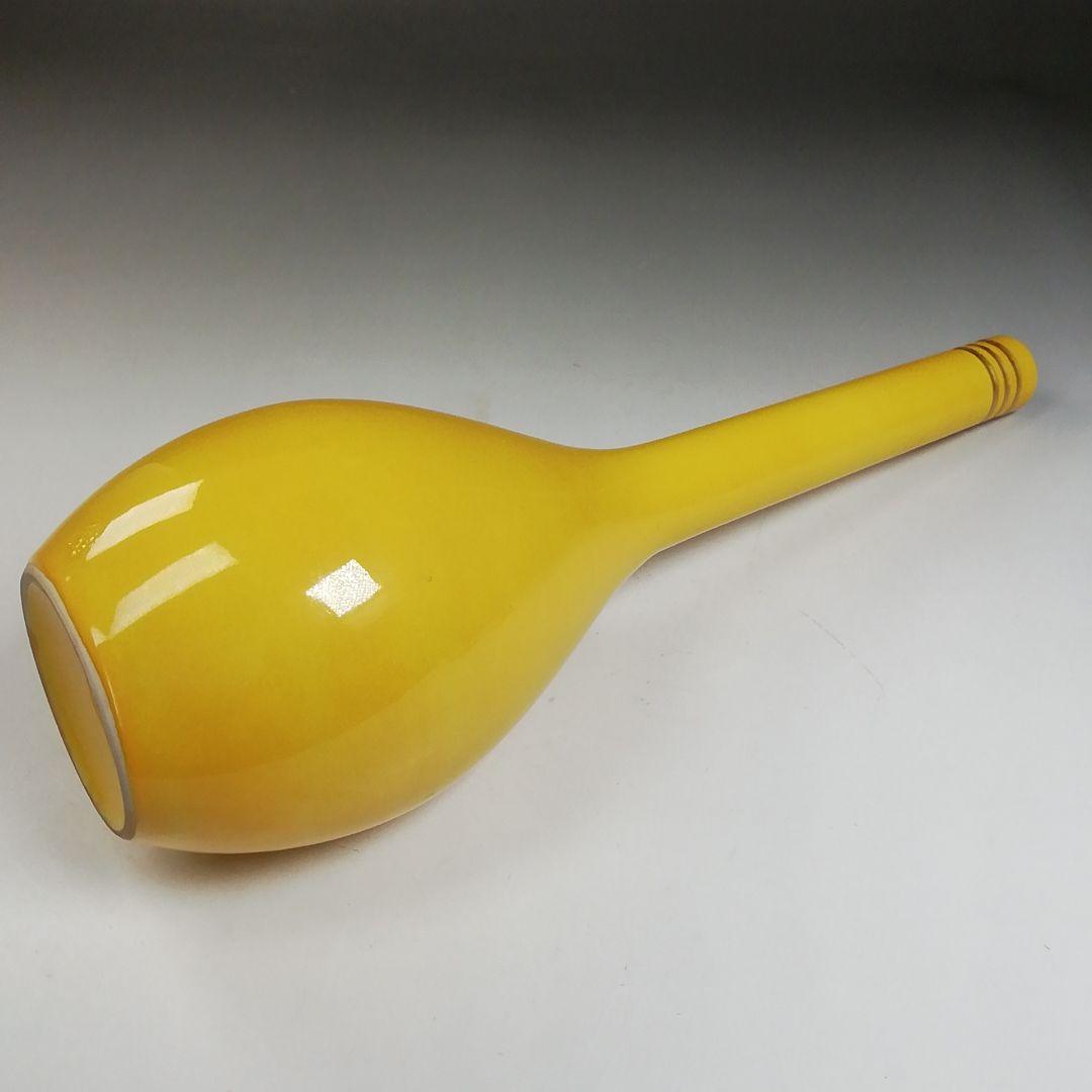 Ｗ２５７　花入　『黄交趾　花生』『久世久宝 造』　共箱　茶道具　花器