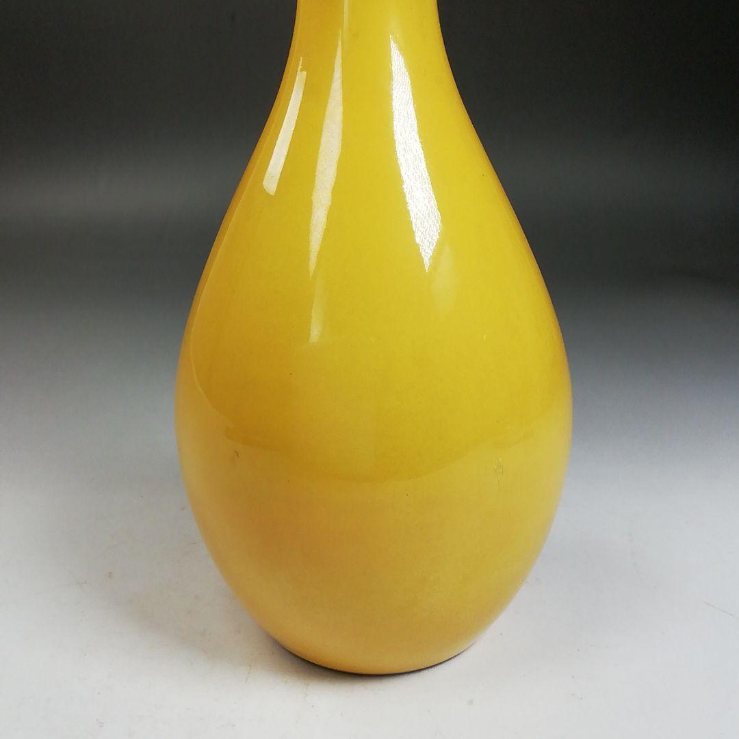 Ｗ２５７　花入　『黄交趾　花生』『久世久宝 造』　共箱　茶道具　花器