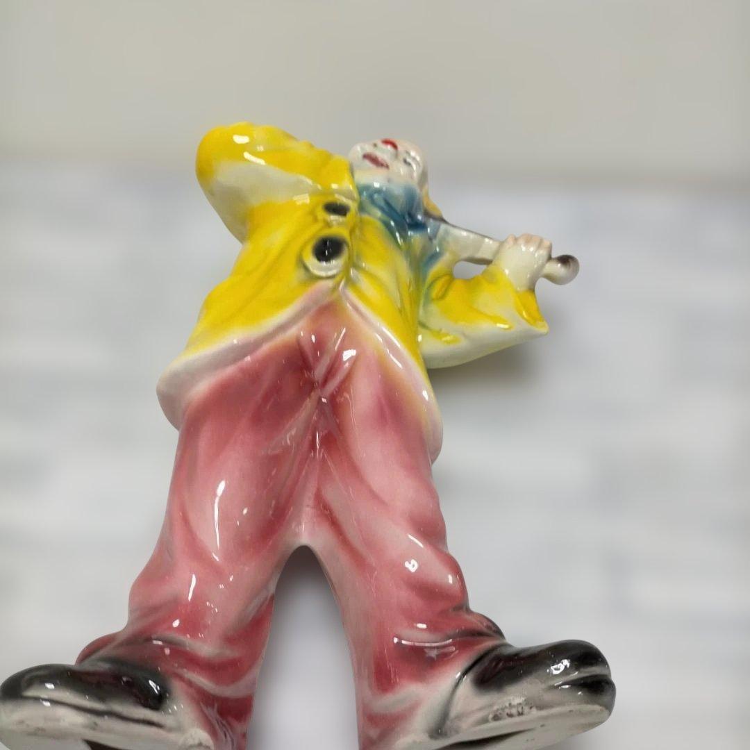 CAPODIMONTE ピエロ陶器人形 ヴァイオリン 置物 260217-9A