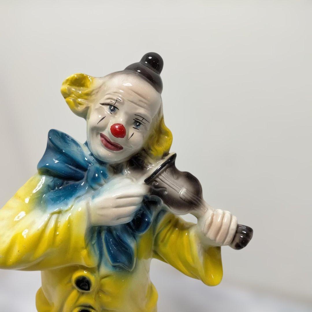 CAPODIMONTE ピエロ陶器人形 ヴァイオリン 置物 260217-9A