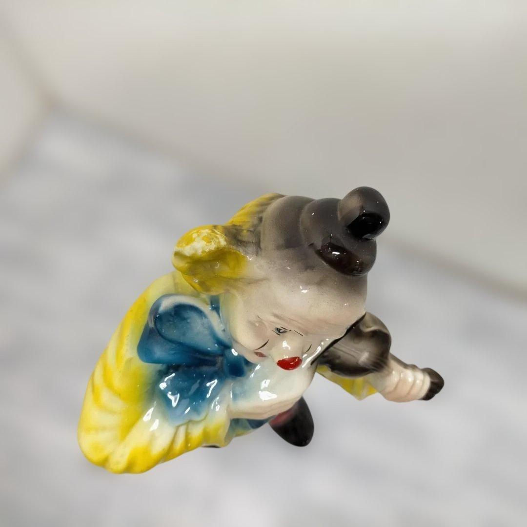 CAPODIMONTE ピエロ陶器人形 ヴァイオリン 置物 260217-9A