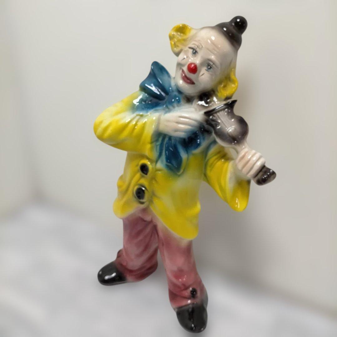 CAPODIMONTE ピエロ陶器人形 ヴァイオリン 置物 260217-9A