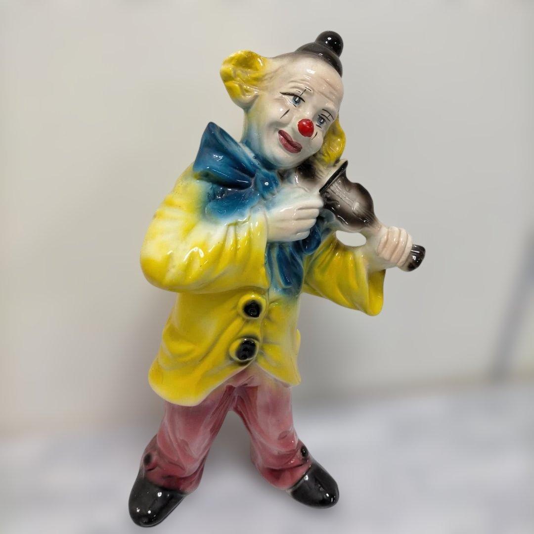 CAPODIMONTE ピエロ陶器人形 ヴァイオリン 置物 260217-9A