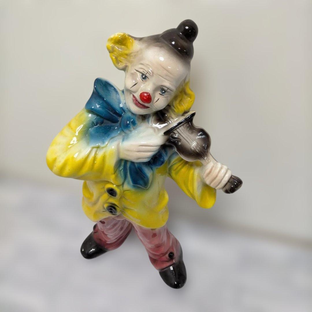 CAPODIMONTE ピエロ陶器人形 ヴァイオリン 置物 260217-9A