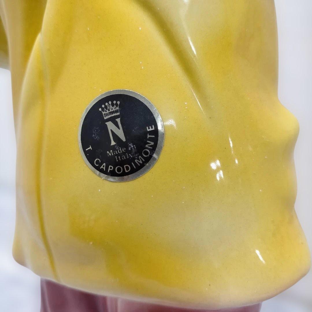 CAPODIMONTE ピエロ陶器人形 ヴァイオリン 置物 260217-9A