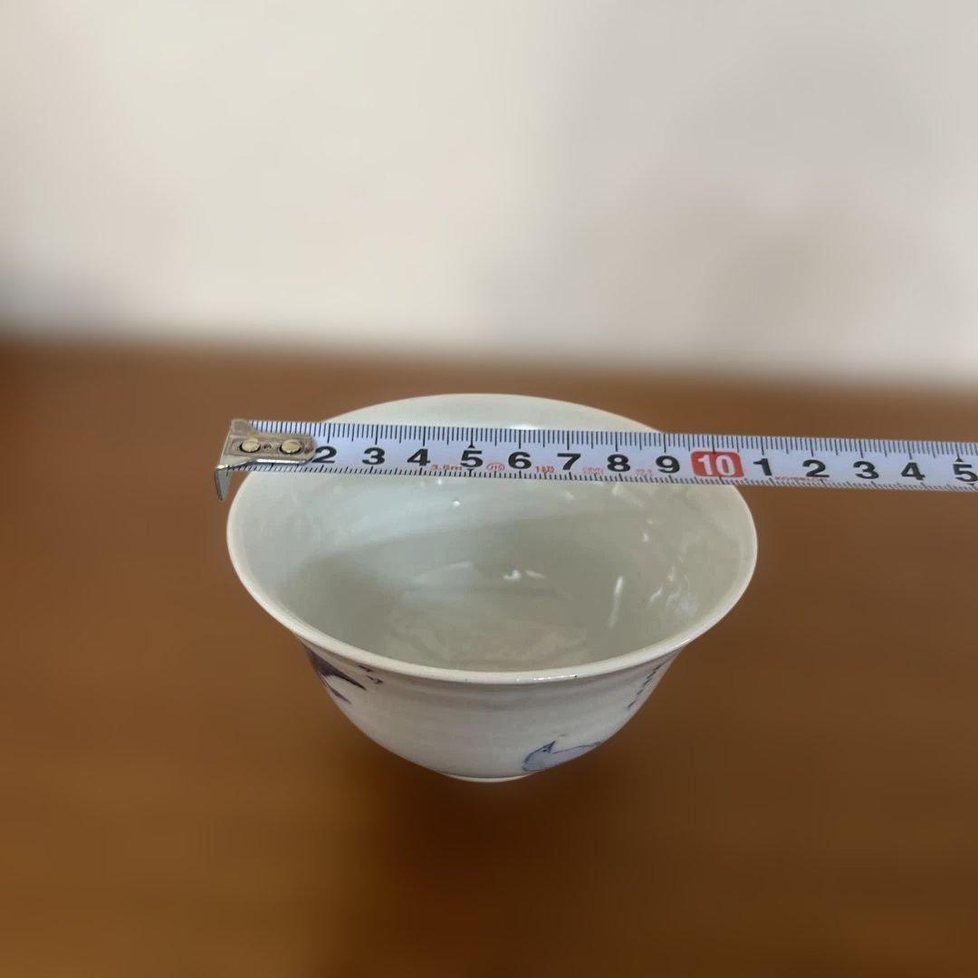 【週末限定価格】工房あめつち　青い鳥の絵柄の飯碗