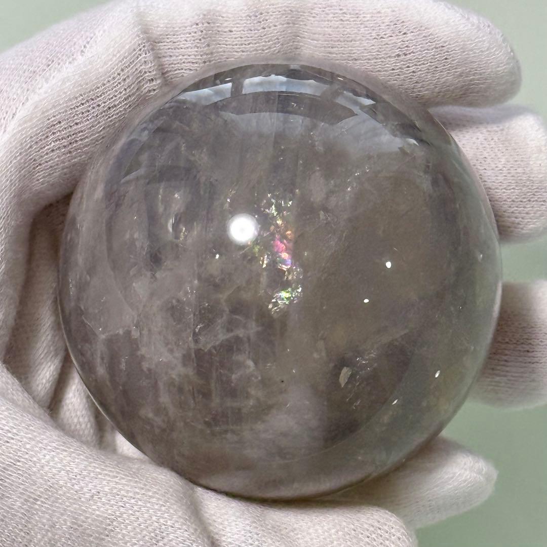 ブルーローズクォーツ　グレー　スフィア　53mm マダガスカル産　天然石