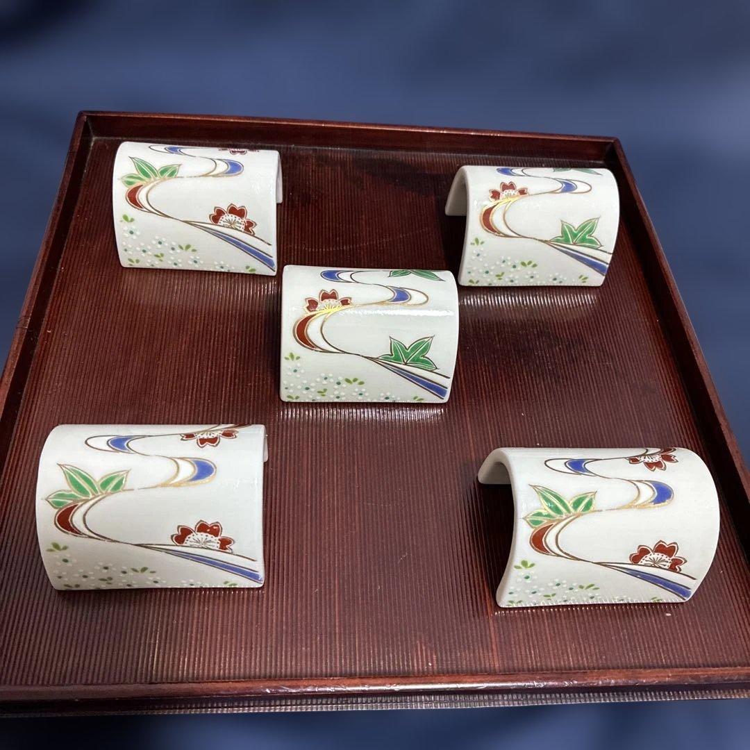 希少品　珍味入れ　カマクラ型　乾山写し　5客