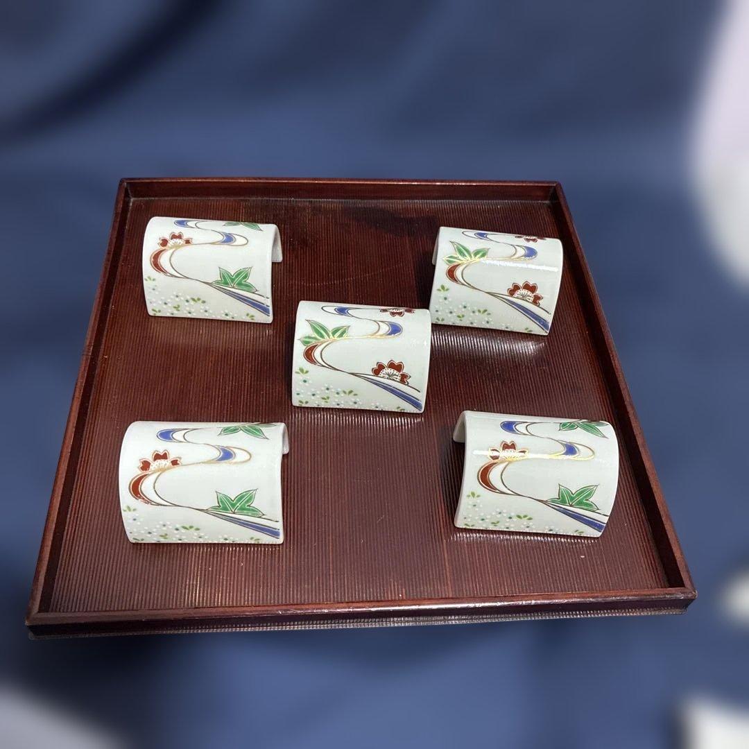 希少品　珍味入れ　カマクラ型　乾山写し　5客