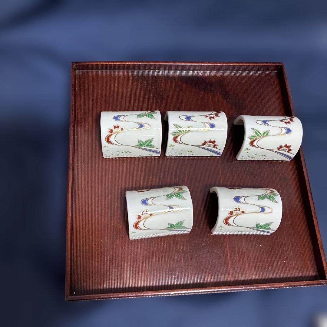 希少品　珍味入れ　カマクラ型　乾山写し　5客