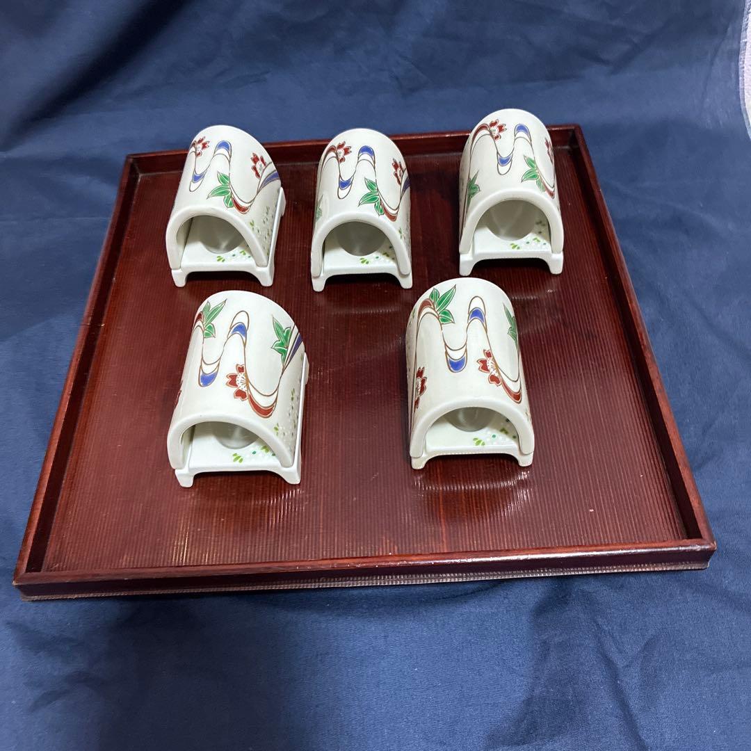 希少品　珍味入れ　カマクラ型　乾山写し　5客