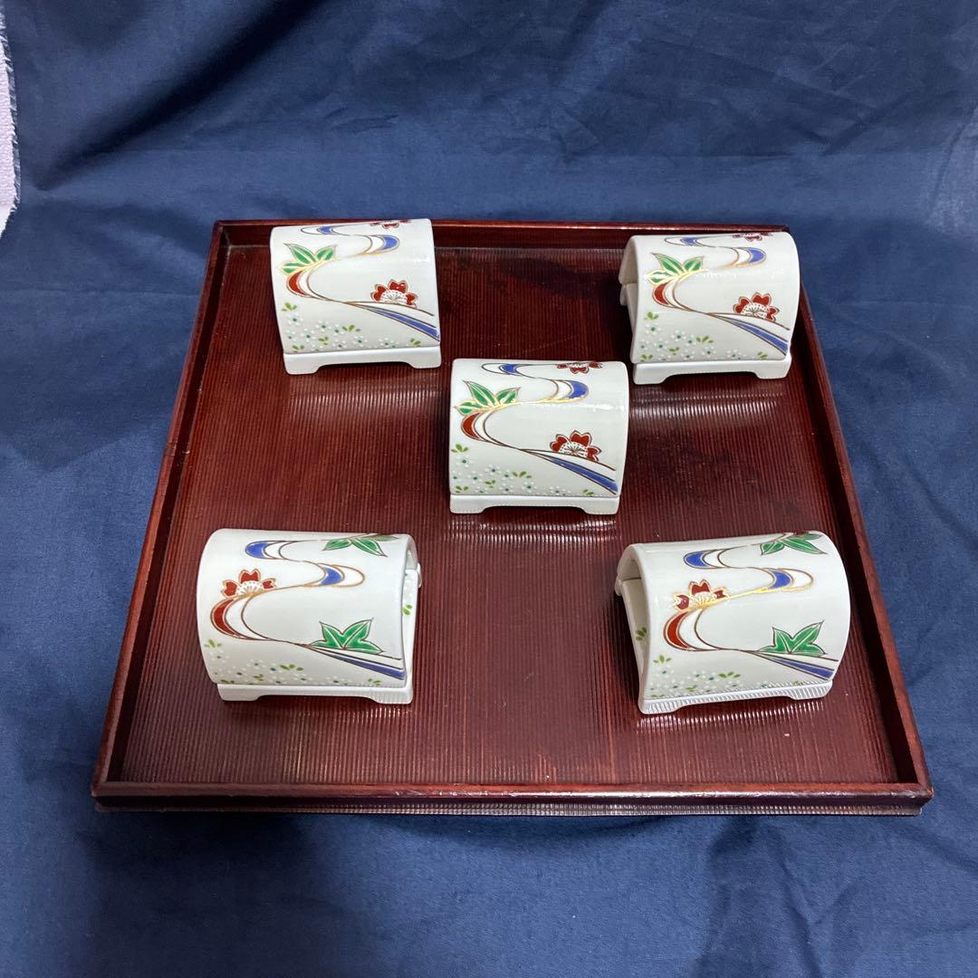 希少品　珍味入れ　カマクラ型　乾山写し　5客