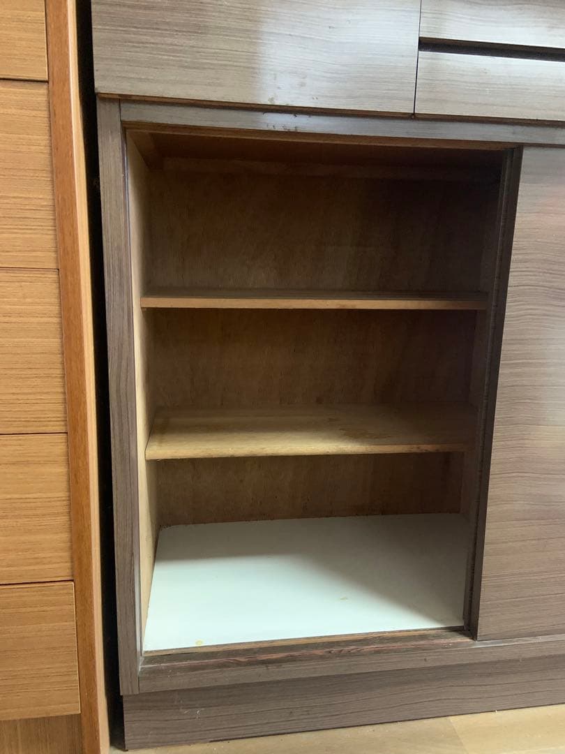 水屋　キッチンキャビネット　昭和レトロ　レトロ型板ガラス　アンティーク