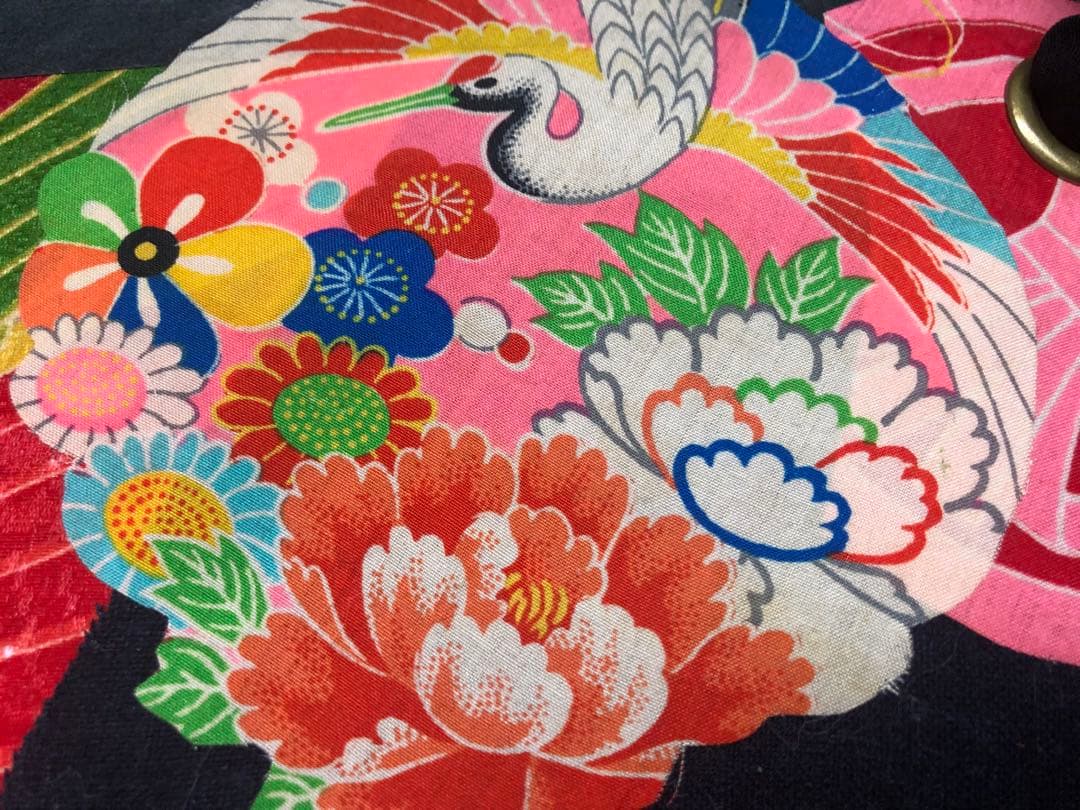 一閑張り　一閑張りバック　正絹古布錦紗　藍染　正絹古布犬張子　狛犬　可愛い