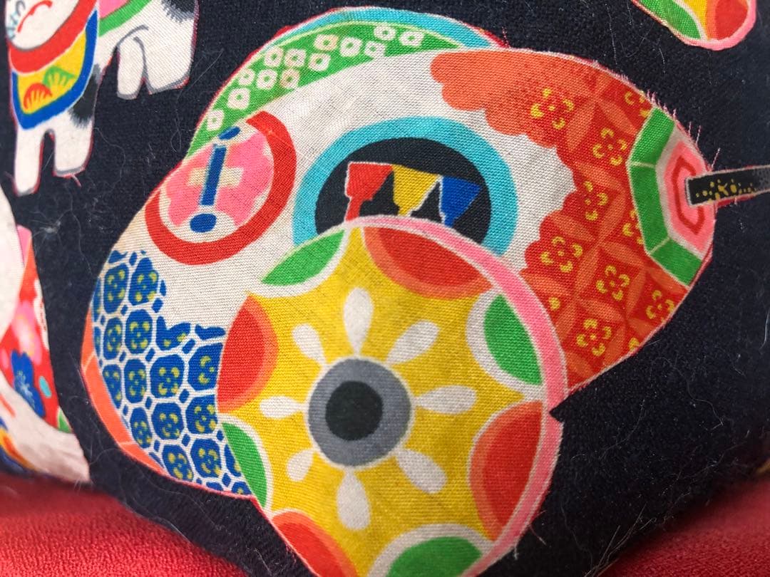 一閑張り　一閑張りバック　正絹古布錦紗　藍染　正絹古布犬張子　狛犬　可愛い