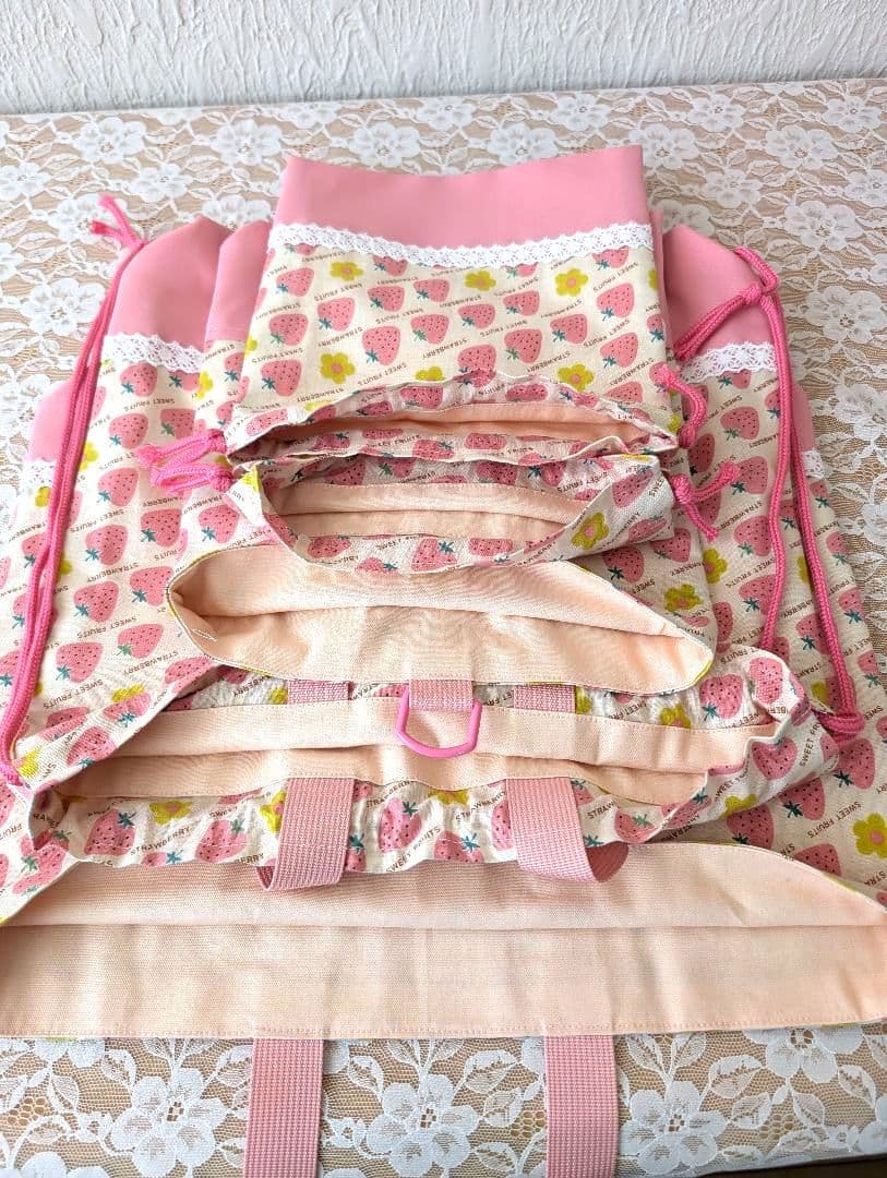 入学入園7点セット、レッスンバック☆上履き袋☆体操着袋☆女の子