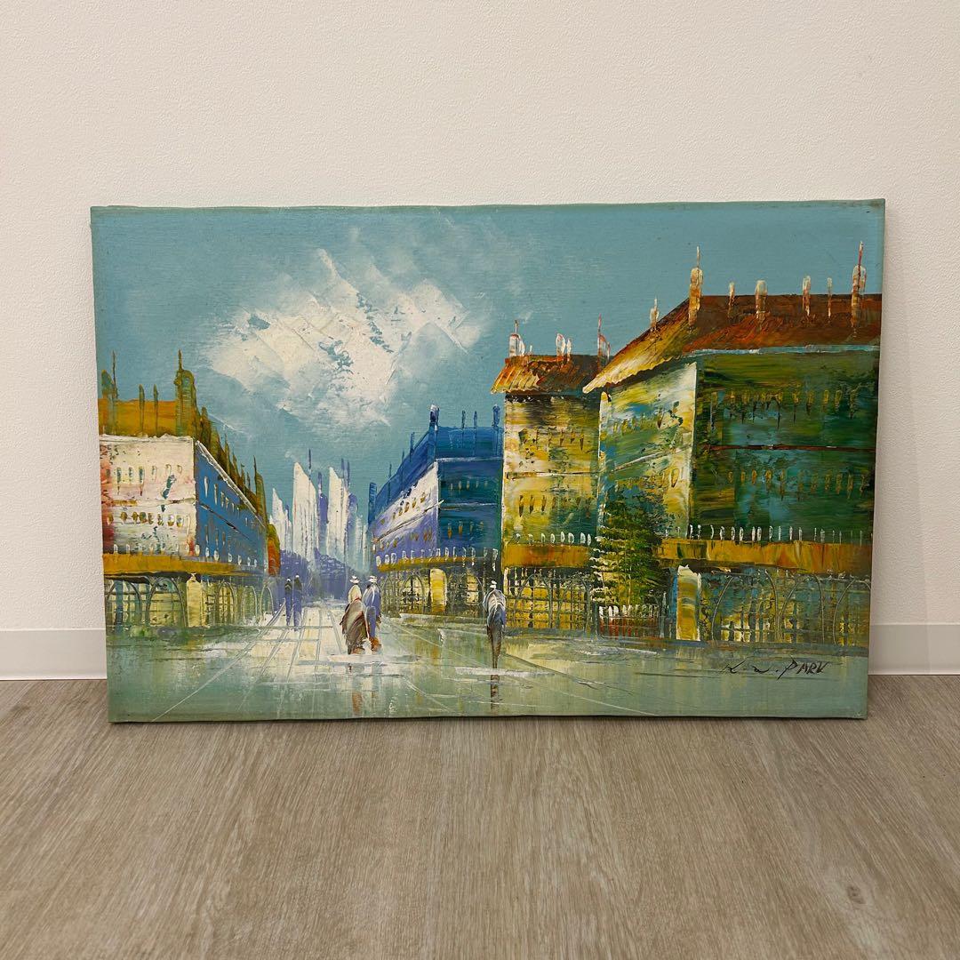 油絵 K.W.PARK 絵画 額付き 油彩 油彩画