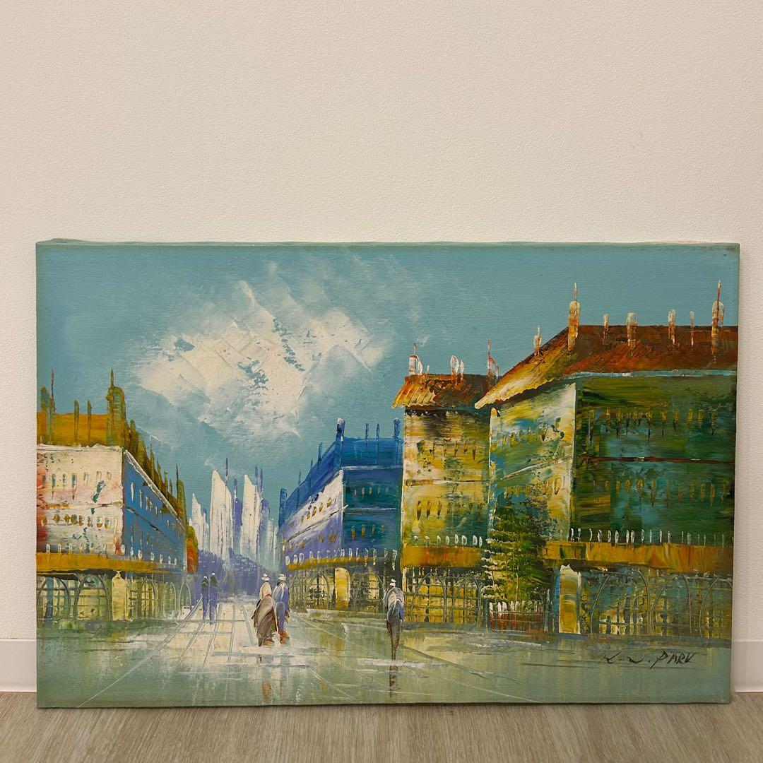 油絵 K.W.PARK 絵画 額付き 油彩 油彩画