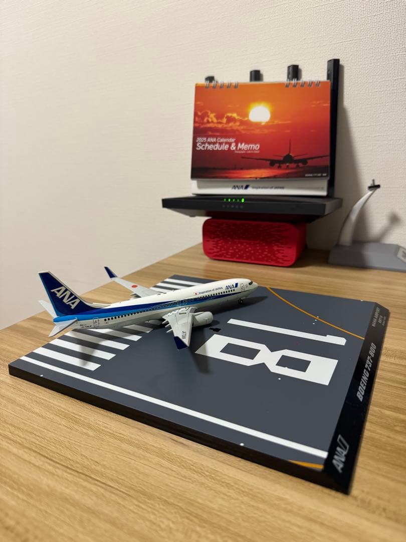 レアANA B737-800 JA73AN 1/200モデル(滑走路付き)