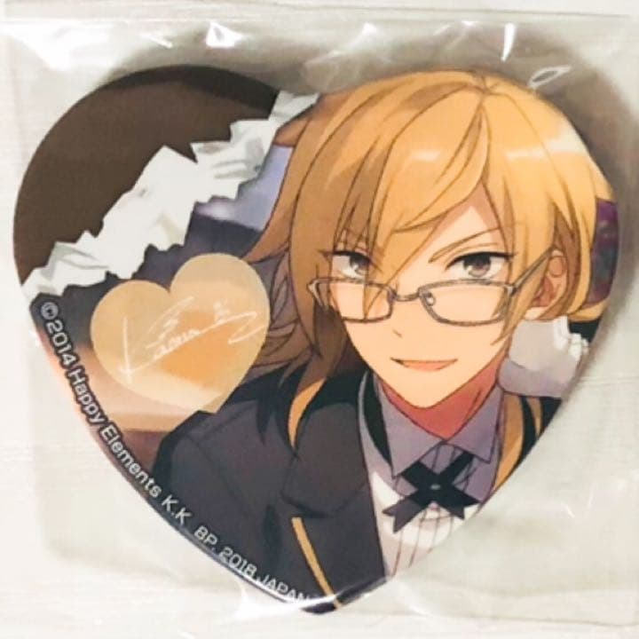 新品★あんスタ★UNDEAD【羽風薫】一番カフェ★ハート型缶バッジ★4点セット