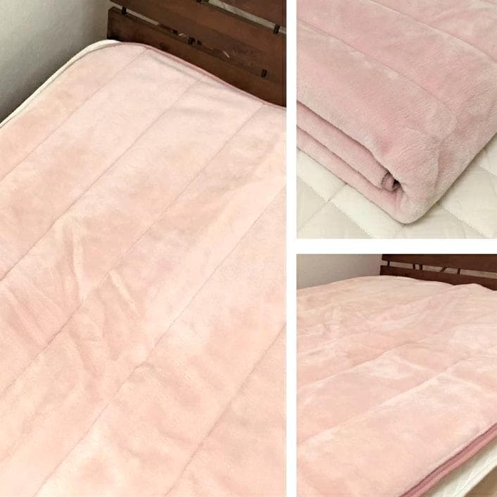 【新品】無地ムートン調 あったか敷きパッド2枚 　シングル　ピンク
