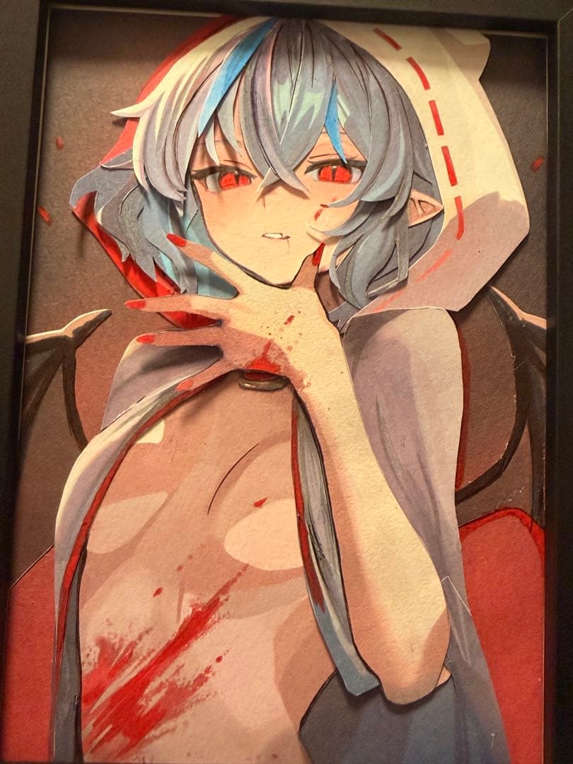 ナ*ン様 東方project レミリア・スカーレットイラスト 2L判 額縁スタン