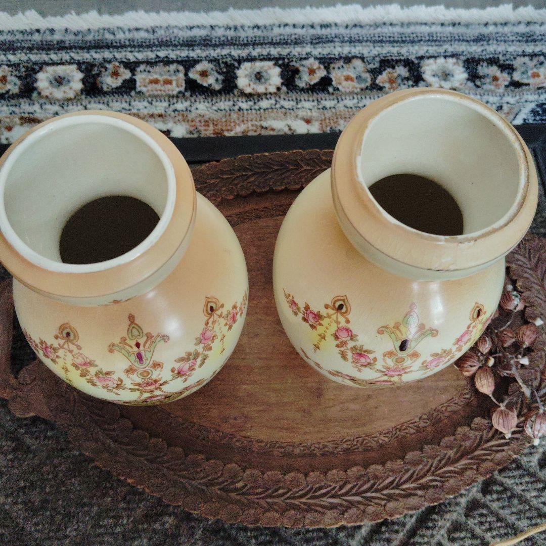 イギリス蚤の市　クラウンデ・ポン　 フラワーベース　2個セット