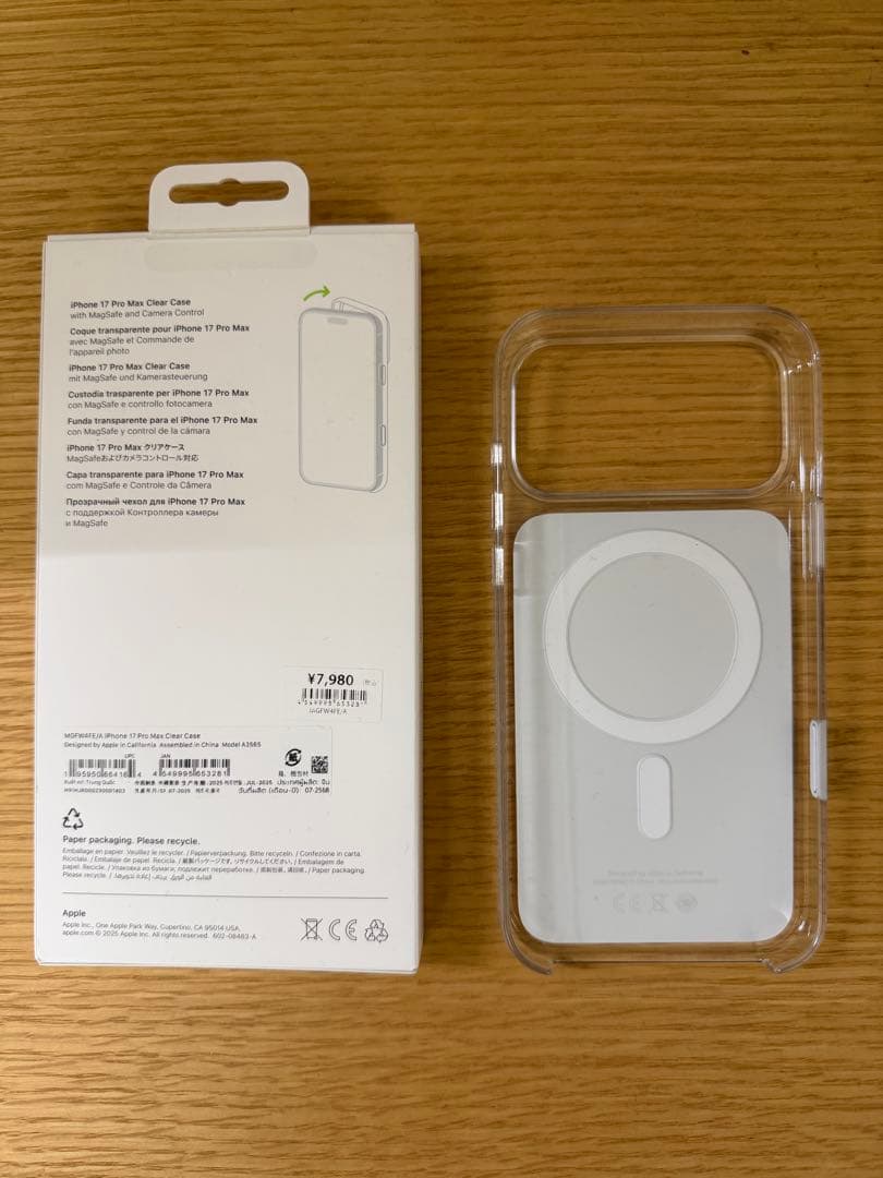 【純正】【美品】iPhone 17 Pro Max用クリアケース
