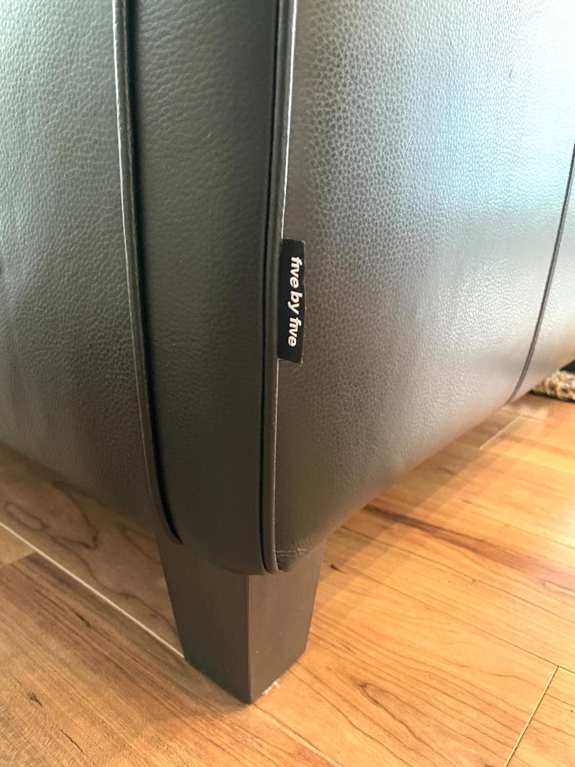 美品 ACTUS レッテソファー シボ革 黒 2.5人掛け