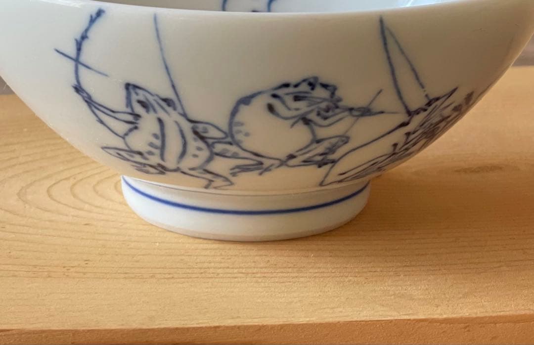 染付 鳥獣戯画 ごはん茶碗5こ