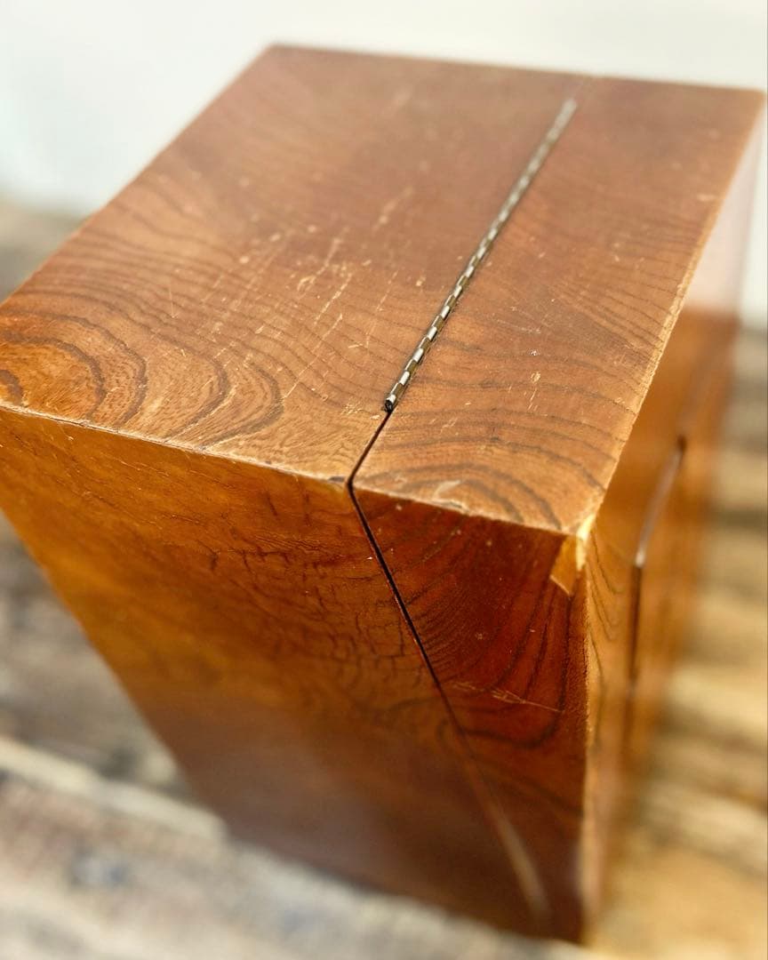 昭和レトロ 鏡付き 木製 化粧箱 ミニ鏡台 裁縫箱 薬箱 段付き収納 古道具