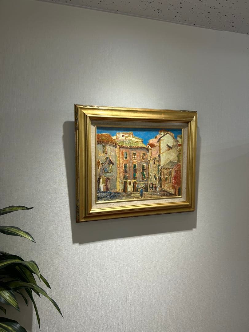 油彩画　楢崎重視　[トレドの風景] サイズ6号