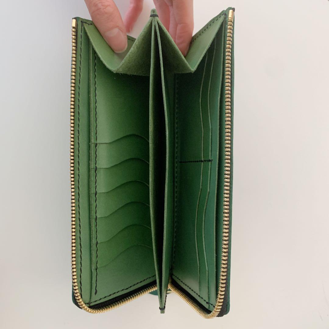 革財布　カービング　ハンドメイド