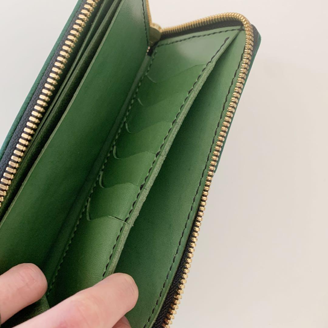 革財布　カービング　ハンドメイド