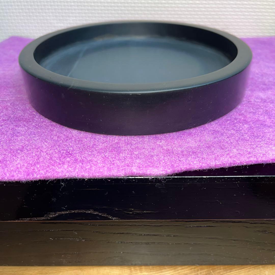 ⭕️雨端硯　五寸胴張丸硯　大型特殊研　直径150mm大　マニア